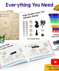 DIY Music Machine Kit For Kids Ages 8 To 14 A Fun Kid Approved Hands On Build It Yourself Musical Toy That Plays Melodies Includes Step By Step Guide Easy To Assemble And Great For Boys And Girls For Hours Of Creative Play wooden parts and manual