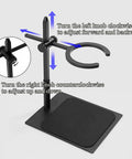 Adjustable Pour Over Coffee Stand Featuring Rock Solid Aluminum Base For Home Office Brewing, showing adjustment knobs and base.