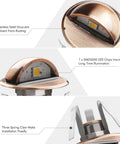 Low Voltage IP65 Waterproof Half Moon LED Step Lights showcasing stainless steel structure and SMD5050 LED for pathways.