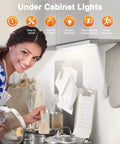 Woman cooking under Rechargeable LED Closet Light With Remote 5 Pack Dope Bright White 150 Lumens Motion Sensor