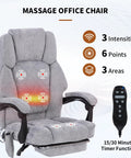 Massage Office Chair With Foot Rest And Heat High Back Six Vibration Points For Ultra Comfy Recline Executive Desk Chair