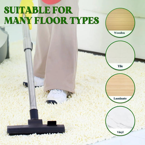 Woman vacuuming rug to demonstrate Non Slip Rug Gripper Pads 20 Pack Set, Super Sticky Adhesive Rug Stoppers That Are Reusable And Washable