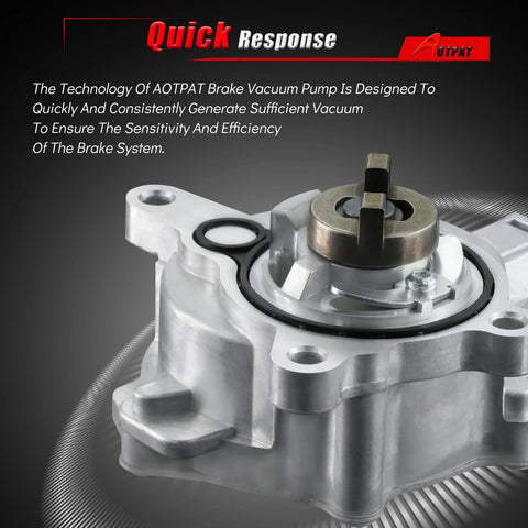 Front view of AOTPAT vacuum pump with silver aluminum housing, central shaft and O-ring seal.