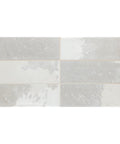 Silvery Brick Look Porcelain Wall Tile Luxe Tradition Style 7.875 By 15.75 Inches Glazed With Mixed Texture And Subtle Tone Variations