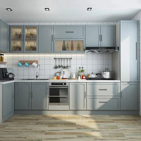 Modern kitchen with 10 Pack Matte Dark Gunmetal Gray Modern Cabinet Pulls With 5 Inch Center To Center 128mm Timeless Drawer Pulls