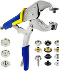 Pro Grade Snap Fastener Tool Kit For Boat Covers With Heavy Duty Snap Setter Pliers And Canvas Snaps 60 Sets
