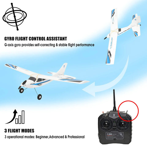 RC Seaplane Trainer With Floats Included, 2.4 GHz 1.2m aircraft with remote control and stable taildragger gear shown.