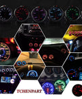 Oil pressure gauge, 52mm, 7-color LED backlight, 0–140 PSI, black dial with sensor