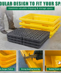 Spill Containment Pallet With Drain For Countertops And Labs, 5.3 Gallon Capacity, 26 X 14 X 4.7 Inch, nestable, heavy duty HDPE
