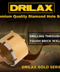 4 Inch Masonry Hole Saw With Heavy Duty Dry Core Diamond Bit And Precision Locator Guide drilling a brick wall