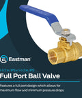 Three Eighth Inch IPS Heavy Duty Full Port Ball Valve Brass Plumbing Fitting Inline Shut Off Valve With Blue Lever Handle
