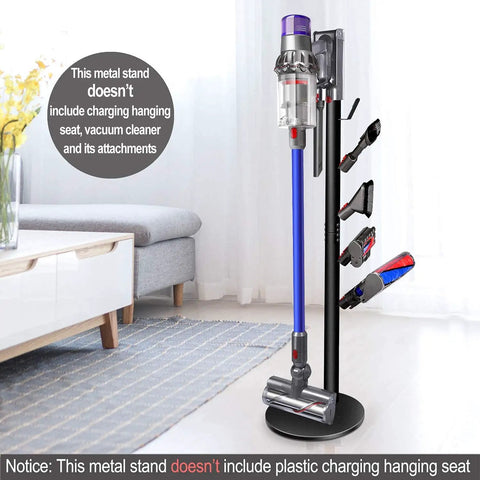 Sturdy Floor Storage Stand With Five Hooks For V Series Cordless Vacuum Cleaners Boss Level Docking Station Organizer in living room.