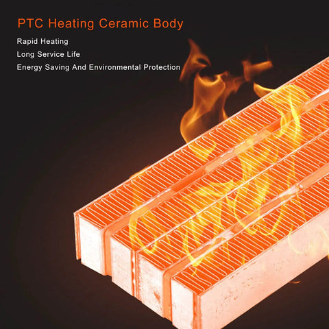 Wall Mounted PTC Ceramic Space Heater With Remote Control Timer Fast Heating For Winter Bathrooms Clothes Drying Rack Solid Build showing PTC heating elements.