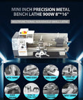 Compact Metal Bench Lathe Featuring A Beefy 8X16 Inch Bed And Mt5 Taper Powered By A Silky 900W Brushless Motor For Straight Up Precision Inch Threading And Tough Diy Turning Jobs That Run Like A Champ, showcasing metal turning functions.