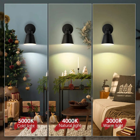 Remote Controlled No Wiring Battery Operated Wall Sconce Set Of Two With Dimmable LED Bulbs Black Faux Wood Industrial Farmhouse Indoor Lighting For Bedroom Living Room And Gallery