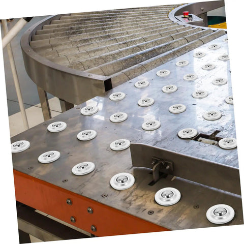 Industrial setup with 12 pieces mounted bearing casters stainless steel transfer bearings for all directional use on metal surface
