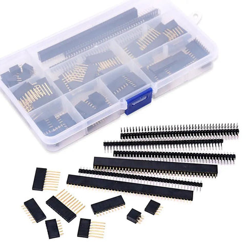 All In One 112Pcs 2.54mm Pin Header Kit For Arduino Prototyping Includes Long And Short Female Headers Breakaway Male And Female Headers