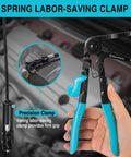 Long Reach Hose Clamp Pliers 27 Inch Flexible Radiator Clamp Tool With Ratchet Locking Mechanisms in use on engine
