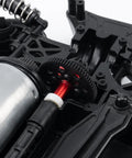 Close-up of Steel Spur Gear Set 63T 64T 66T 71T Beefed Up High Speed Gear Set installed in TT02 Series RC Car