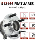 Pair Rear Wheel Bearing And Hub Assemblies For Ford Focus 2012 2013 2014 2015 2016 2017 2018 Without Active Park Assist Wheel Hub Replacement Kit