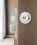 Pocket Door Hardware With Pull Recessed Door Handle Lock For Furniture Invisible Sliding Door Lock Handle Silver Zinc Alloy Construction Anti Rust Corrosion Resistant