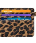 Ultra Slim Minimalist Card Holder Wallet With RFID Blocking, Pocket Ready And Lightweight, Leopard Print Five Card Slots