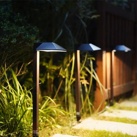 LED Path Light 0.6W Low Voltage Landscape Lighting For Outdoor Pathways Charcoal Brown With Warm White Light easy install