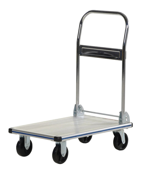 Aluminum Platform Cart With Polyurethane Casters Eighteen And A Half Inches By Thirty Inches 400 Lb Capacity Built Tough