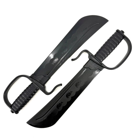 18 Inch Polypropylene Wing Chun Sword Set Of 2 In Black Durable Practice Swords For Martial Arts Training lightweight black swords