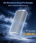Badass 80Gbps M.2 Nvme Ssd Enclosure with all-aluminum dual-fin design for efficient cooling and zero noise