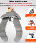 Heavy Duty C Cutter Cable Coupling Drain Cleaning Tool For Three Inch And Five Eighth Inch Drums Fits C4 C6 C7 C9 And All IW Cables Compatible With K400 K3800 K50 Drum Machines in detailed view with compatible drum machines