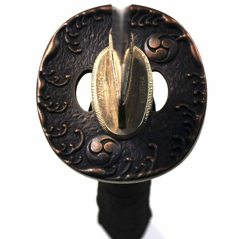 Full Tang Carbon Steel Japanese Katana For Martial Arts Practice And Demonstration Battle Ready Samurai Sword Hilt Close-up