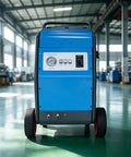 Heavy Duty Portable Dry Ice Blasting Machine For Workshop And Auto Cleanup, compact unit with wheels and control panel visible.