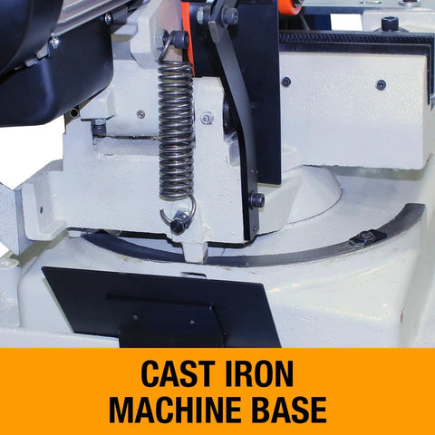 Built Tough 11 Inch Manual Cold Saw With 54 Rpm Motor And 110V Power Featuring Euro Style Cam Lock Vise Quick Cut Stop Rod Rock Solid Cast Iron Base And Heavy Duty Steel Cart For Zero Hassle Precision Cuts
