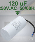 High Performance 120uF Run Capacitor For Single-Phase Motors And Air Conditioner Compressors, 250VAC 50/60Hz, Ideal For Start Boost In Home AC Units, Kickstart Starts And Boosts Startup Power For Home AC Units, Built To Last.