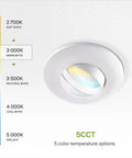 6 Inch Gimbal LED Recessed Light with White Trim, 15W 1310 Lumen Dimmable Downlight showing adjustable color temperature scale