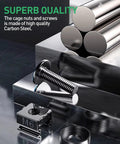 No Sweat 100 Pack M6 X 16mm Rack Mount Cage Nuts Heavy Duty Screw And Washer Hardware Kit For Standard Square Hole Server Cabinets showing carbon steel screws and cage nuts.