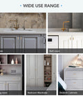 Set Of 30 Solid Single Hole Slim Square Bar Cabinet Pulls In Champagne Bronze Finish installed in various home cabinets.