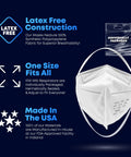 N95 Face Mask Respirator You Can Trust, Box Of 25, NIOSH Approved, Made In USA, latex free, individually wrapped, universal fit