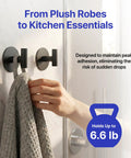 Heavy Duty Peel And Stick Wall Hooks Engineered For Clutter Free Homes Featuring No Sweat Setup With Gray Towel