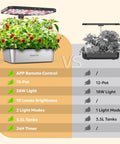 Comparison chart of Indoor Hydroponics Growing System Kit With 15 Pods, 36W Full Spectrum LED Grow Light, App Control features