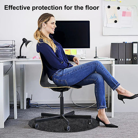Round 27.5 Inch Recliner Floor Mat Non Slip Felt Pad For Hardwood Floors Protects Recliners And Swivel Chairs 1 Pack