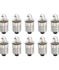Hella Bright E10 Miniature Bulbs, DC 3V Warm Yellow Glow Screw Base Torch Lamps Indicator Lights, visible 10 pack