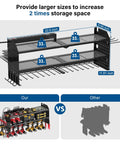 Power Tool Organizer Wall Mount With Built In Charging Station, 8 Outlet Power Strip, 3 USB PD Ports, 6 Ft Cord, Heavy Duty Storage Rack
