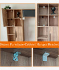Heavy Duty White L Brackets For Shelves And Cabinets Stainless Steel Corner Supports With Smooth Plastic Caps Pack Of Four mounted on a wooden cabinet.