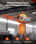 Built Tough Heavy Duty Electric Chain Hoist Up To 4400 Lbs With 20 Ft Lift Height Three Phase Dual Voltage 208 To 240V And 440 To 480V 60Hz Overhead Crane With 328 Ft Wireless Remote G100 Single Chain Lift installed in factory setting