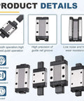 MGN9H Linear Bearing Carriage Block with mini guide and wrench for 9mm linear motion rails, high precision, and smooth sliding.