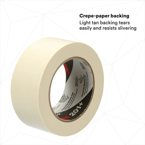 Light Duty General Use Masking Tape Tan Crepe Paper 1.42 In By 2.15 In With 4.4 Mil Adhesive Easy Tear Multi Surface Grip