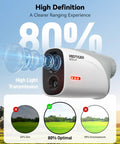 Pocket Size Golf Range Finder With 1200 Yards, Slope Switch, 7X Magnification, IP65 Waterproof, lightweight design, lens detail