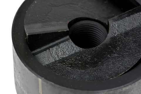 Close-up of THA113 2-1/2 Deep Draw Conduit Punch Die for Hydraulic Knockout Driver Creates a 2.908 Inch Hole, 13 Ton Punch Power